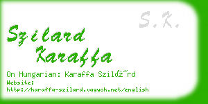 szilard karaffa business card